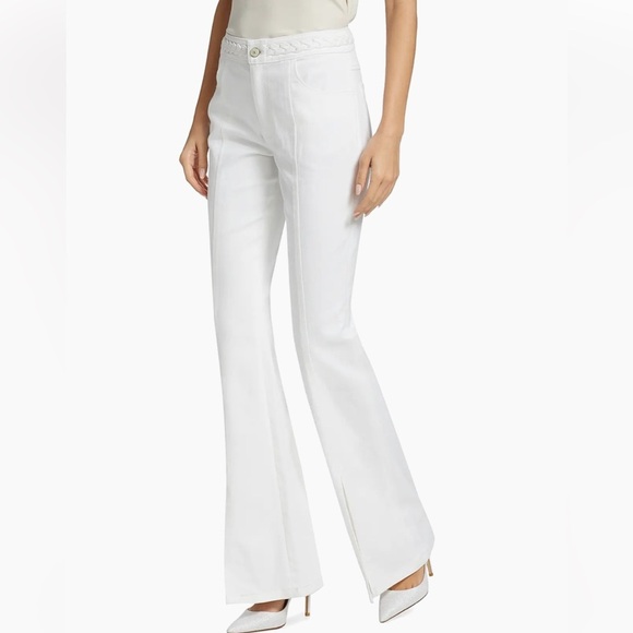Cinq a Sept Ferna Braided High-Rise Stretch Flared Jeans - Picture 1 of 14